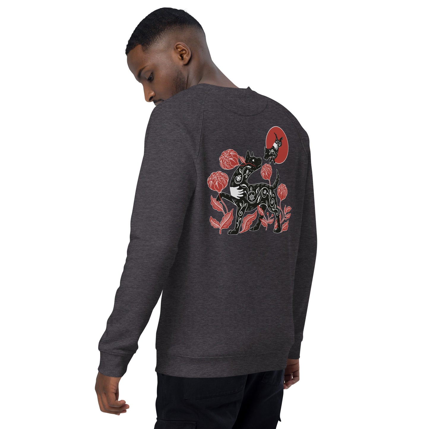 Unisex organic raglan sweatshirt